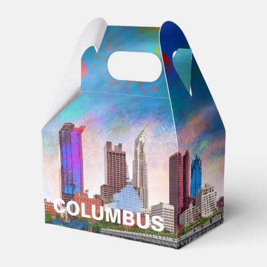 Columbus Skyline Abstrakt Art Geschenkschachtel (Vorderseite)