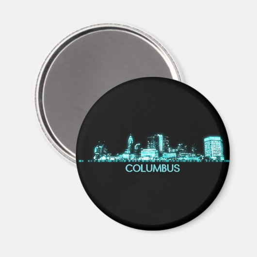 Columbus Skyline Magnet (Vorderseite/Rückseite)