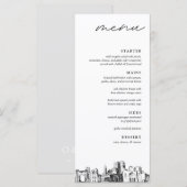 Columbus Skyline Modern Wedding Dinner Menu Menükarte (Vorne/Hinten)