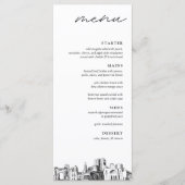 Columbus Skyline Modern Wedding Dinner Menu Menükarte (Vorderseite)
