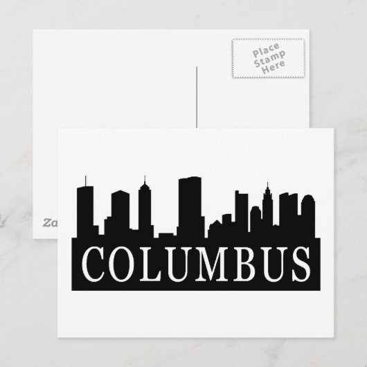 Columbus Skyline Postkarte (Vorne/Hinten)