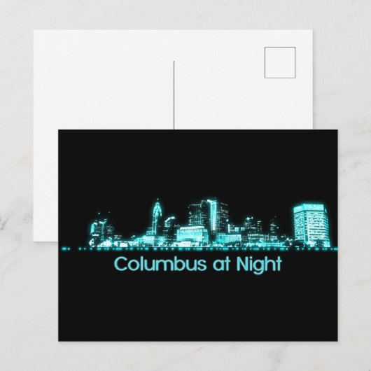 Columbus Skyline Postkarte (Vorne/Hinten)