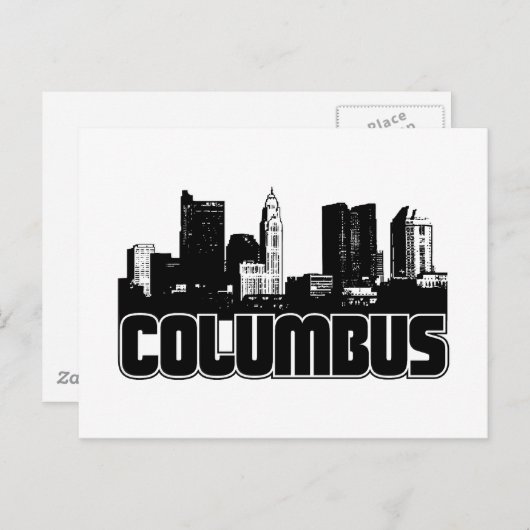 Columbus Skyline Postkarte (Vorne/Hinten)