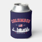 Columbus Skyline Vintage City Art Dosenkühler (Kanne Vorderseite)