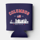 Columbus Skyline Vintage City Art Dosenkühler (Rückseite)