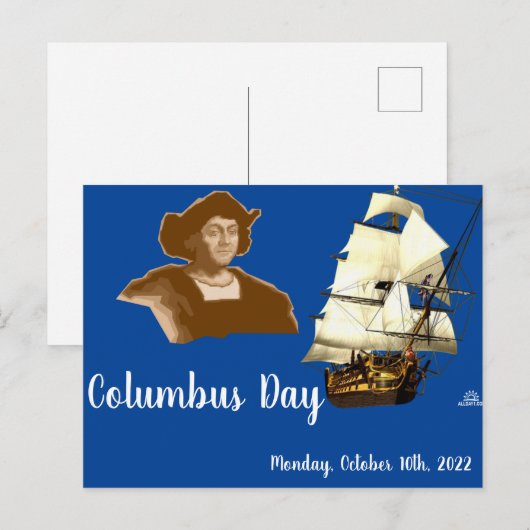 Columbus-Tag Postkarte (Vorne/Hinten)