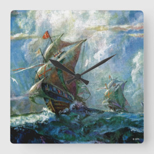 Columbus-Tag Quadratische Wanduhr