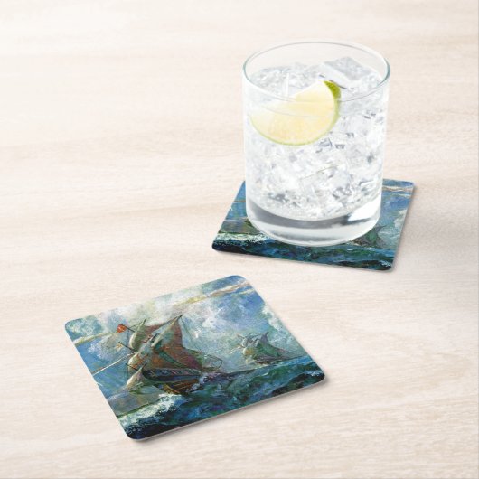 Columbus-Tag Rechteckiger Pappuntersetzer (Vor Ort)