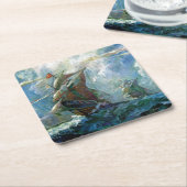 Columbus-Tag Rechteckiger Pappuntersetzer (angewinkelt)