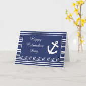 Columbus-Tag, Seeanker und Streifen Karte (Gelbe Blume)