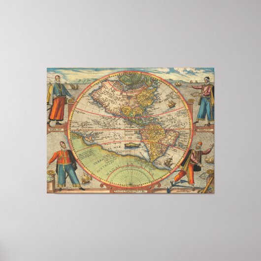 Columbus Vespucci Magellan Pizzaro Tissue Paper Po Leinwanddruck (Vorderseite)