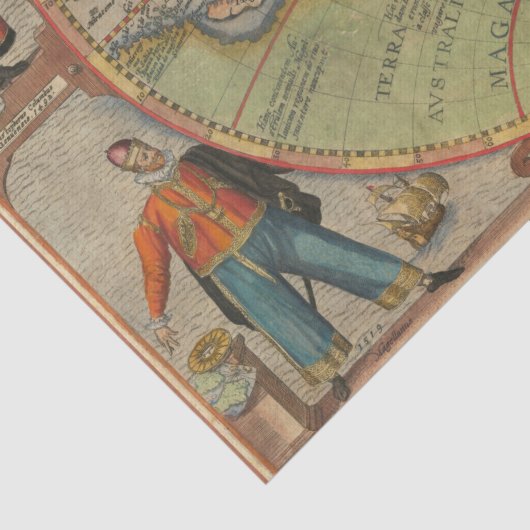 Columbus Vespucci Magellan Pizzaro Tissue Paper Seidenpapier (Detail)