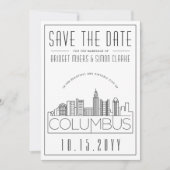 Columbus Wedding Deko Style Skyline Save the Date Einladung (Vorderseite)