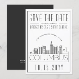 Columbus Wedding Deko Style Skyline Save the Date Einladung