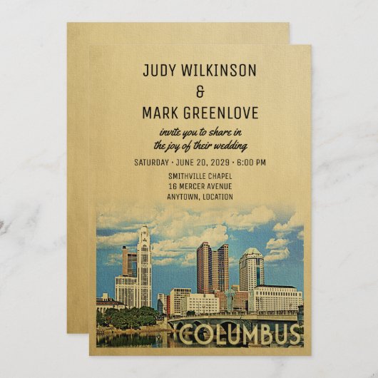 Columbus Wedding Einladung Ohio (Vorne/Hinten)