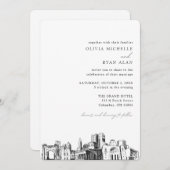 Columbus Wedding Elegant Skyline Einladung (Vorne/Hinten)