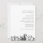 Columbus Wedding Elegant Skyline Einladung (Vorderseite)