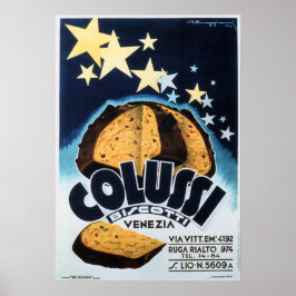 COLUSSI BISCOTTI VENEZIA Vintages italienisches Po Poster