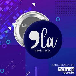 Coma la kamala harris 2024 button