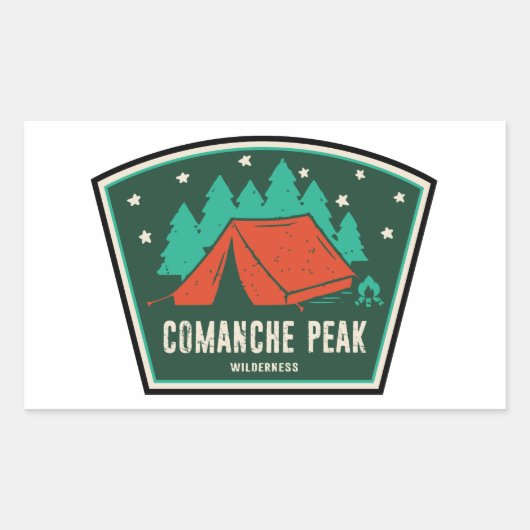 Comanche Peak Wilderness Colorado Camping Rechteckiger Aufkleber (Vorderseite)
