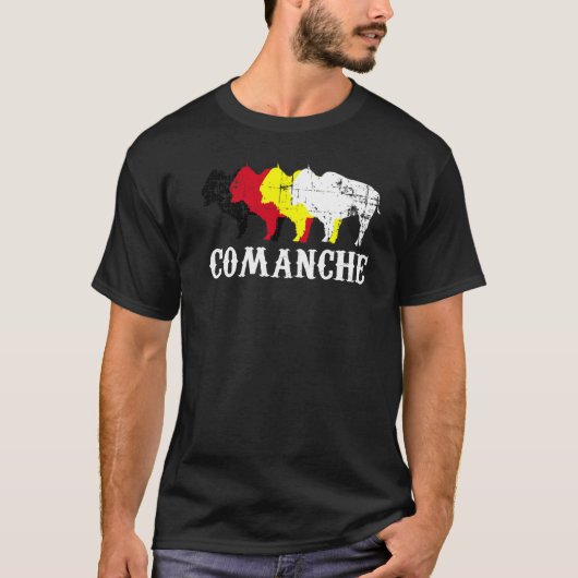 Comanche People Native Amerikanische Ureinwohner M T-Shirt (Vorderseite)