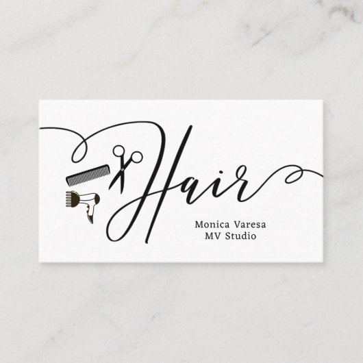 Comb Hair Stylist Friseur Flat Loyalty Card Treuekarte (Vorderseite)