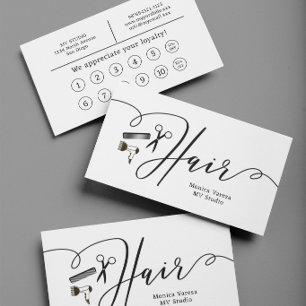 Comb Hair Stylist Friseur Flat Loyalty Card Treuekarte