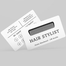 Comb Hair Stylist Friseur Flat Loyalty Card