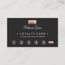 Comb Hairstylist 6 Punch Customer Loyalty Card Treuekarte