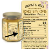 Comb Honey Nutrition Fakten Säugling Warnung Hex J Adressaufkleber