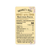 Comb Honey Nutrition Fakten Säugling Warnung Hex J Adressaufkleber (Vorne)