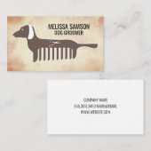Comb-Logo der Dackel | Dog Groomer Visitenkarte (Vorne/Hinten)