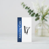 Comb-Logo der Schere | Geometrisches Trimmmuster Visitenkarte (Stehend Vorderseite)