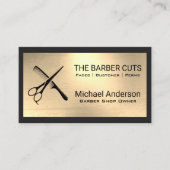 Comb-Logo der Schere | Gold-Metallic-Hintergrund Visitenkarte (Vorderseite)