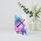 Comb-Logo der Schere | Wasserfarbe Künstlerisch Terminkarte (Stehend Vorderseite)