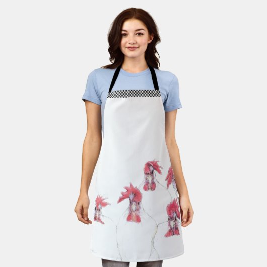 Comb Over for Chicken Dinner Black Strap Schürze (Getragen)