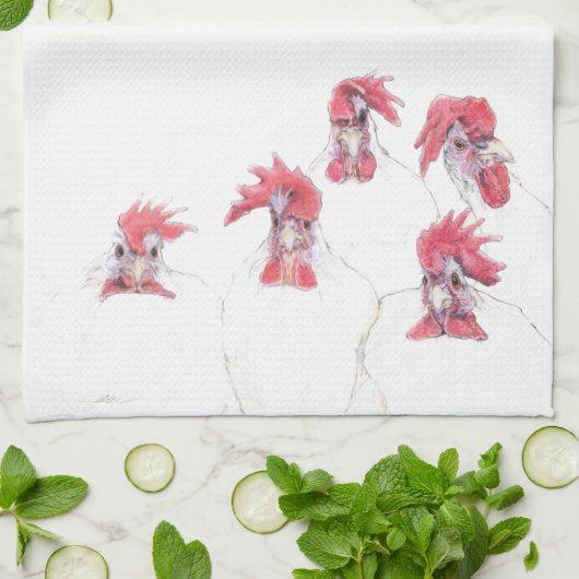 Comb over for Chicken Dinner Küchentuch (Gefaltet)