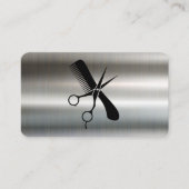 Comb Scissors | Barber | Metallic Background Visitenkarte (Vorderseite)