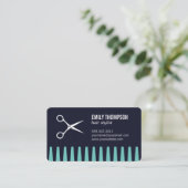 Comb Scissors Hair Stylist Business Card Visitenkarte (Stehend Vorderseite)
