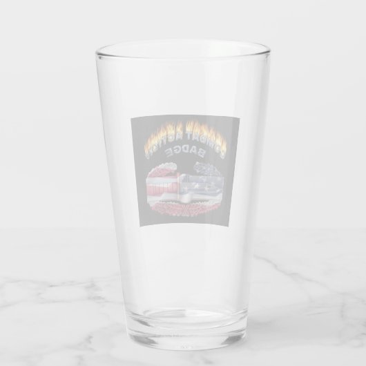 Combat Action Abzeichen Flamme Design Glas (Rückseite)