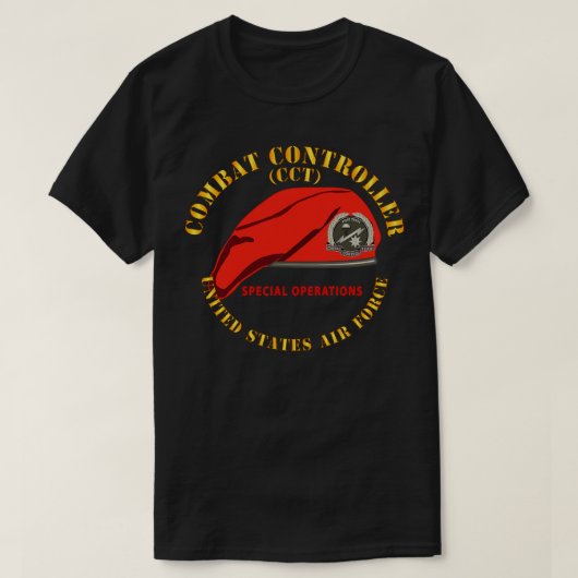 Combat Control Team Abzeichen mit roter Beret SOF T-Shirt (Design vorne)