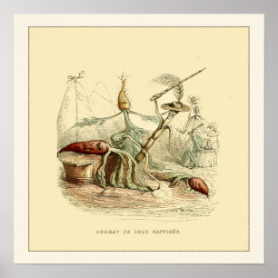 Combat De Deux Raffines von JJ Garland Poster