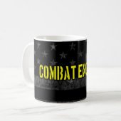 Combat Engineer Subdued American Flag Kaffeetasse (Vorderseite Links)