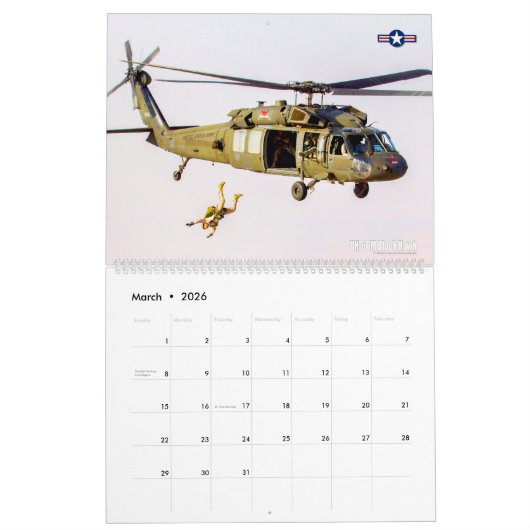 COMBAT HAWK - US-Militärhubschrauber H-60 Kalender (Mär 2026)