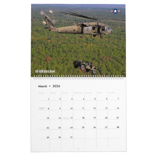 COMBAT HAWK - US-Militärhubschrauber H-60 Kalender (Mär 2026)