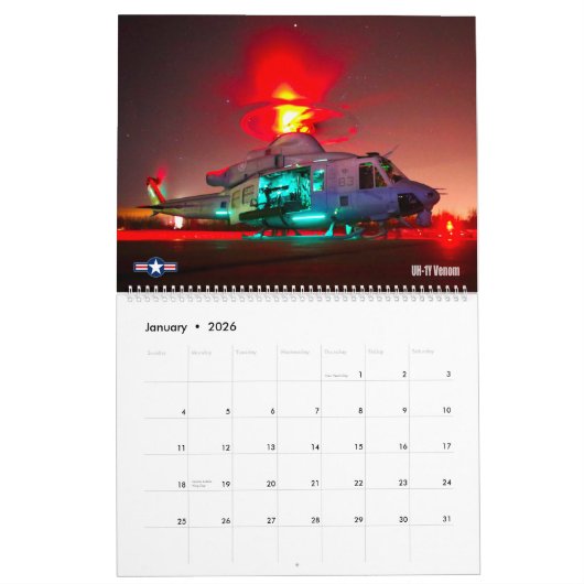 COMBAT HUEY - UH-1-Hubschrauber Kalender (Jan 2026)