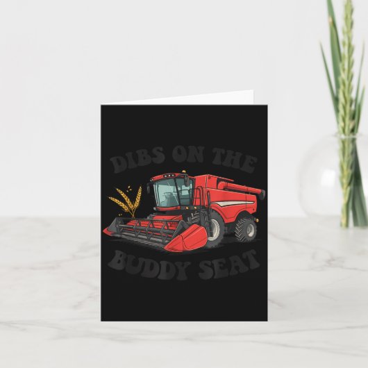 Combine Harvester Dibs On The Buddy Seat Kids Todd Karte (Vorderseite)