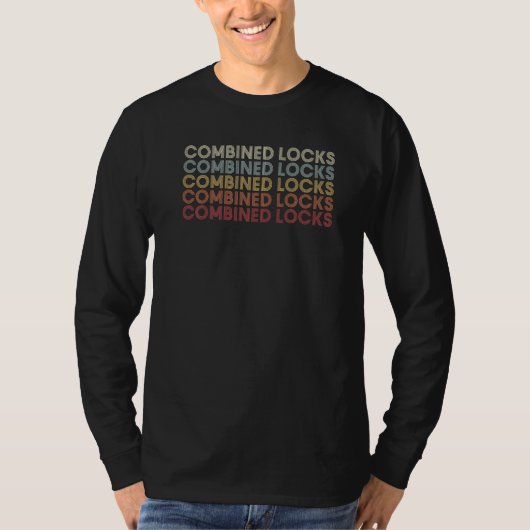 Combined Locks Wisconsin Combined Locks WI Retro V T-Shirt (Vorderseite)