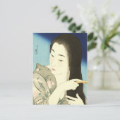 Combing ihre Haare (schöne asiatische Frau) (Koton Postkarte (Stehend Vorderseite)