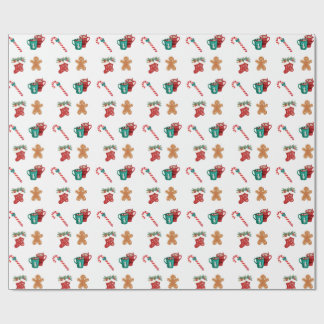 Combining the vibrant Christmas icons Wrapping Pap Geschenkpapier